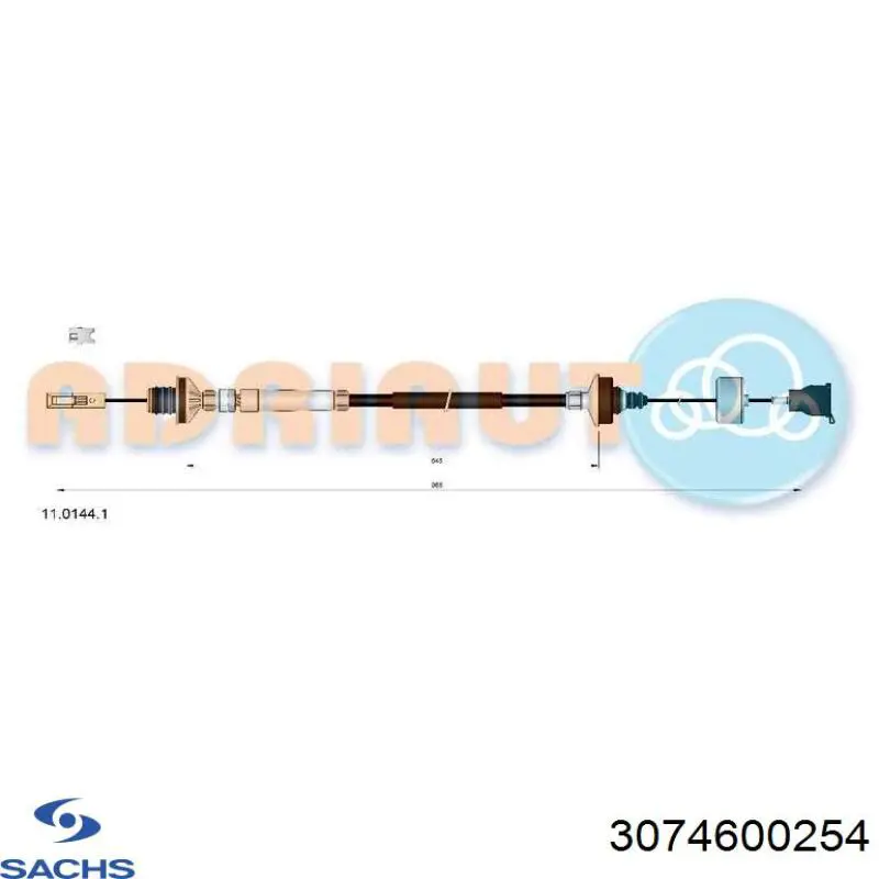 Купити 3074600254 Sachs Трос зчеплення