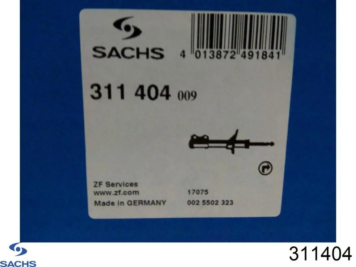 Амортизатор передній, правий Sachs 311404 ціна, від 111.17 USD