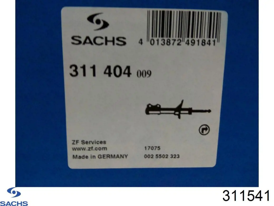 Амортизатор передній 311541 Sachs