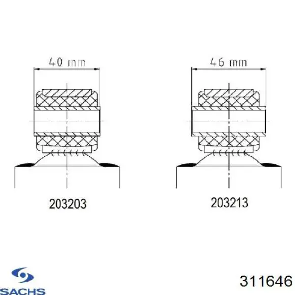 Купити 311646 Sachs Стійка амортизатора задня