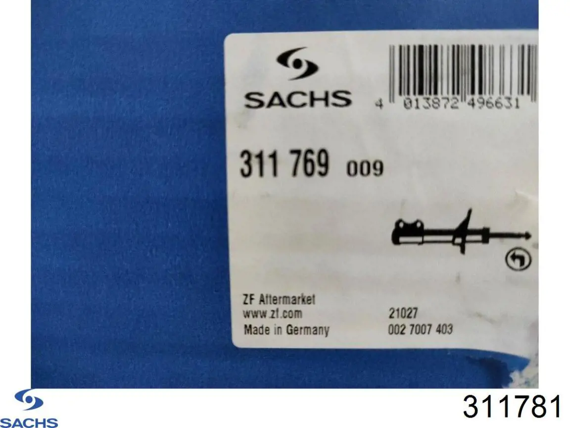 Купити 311781 Sachs Амортизатор передньої підвіски
