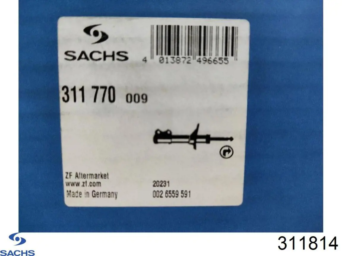 Амортизатор передній, правий Sachs 311814 ціна, від 148.93 USD