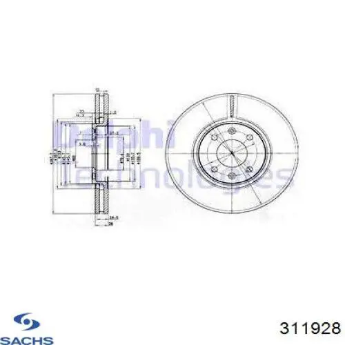 Амортизатор передній 311928 Sachs