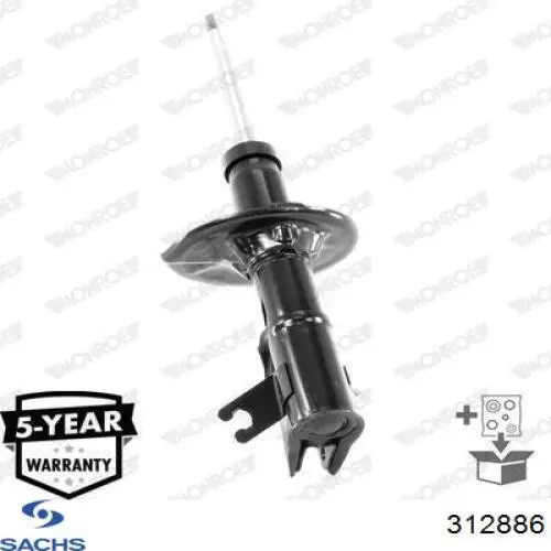 Амортизатор передній, правий Sachs 312886 ціна, від 46.63 USD