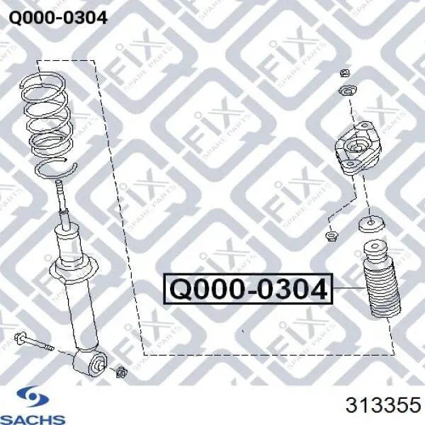 Купити 313355 Sachs Амортизатор задній, лівий