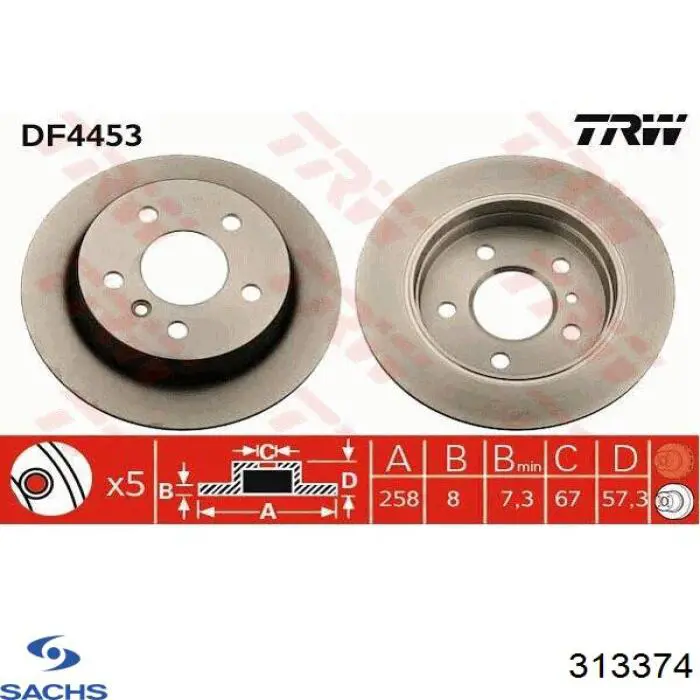 Амортизатор передньої підвіски, лівий Sachs 313374 ціна, від 48.63 USD
