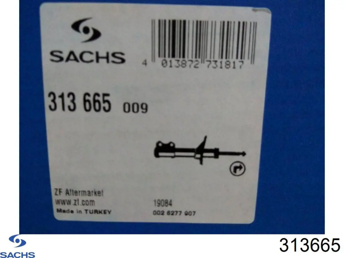 Купити 313665 Sachs Амортизатор передній, правий