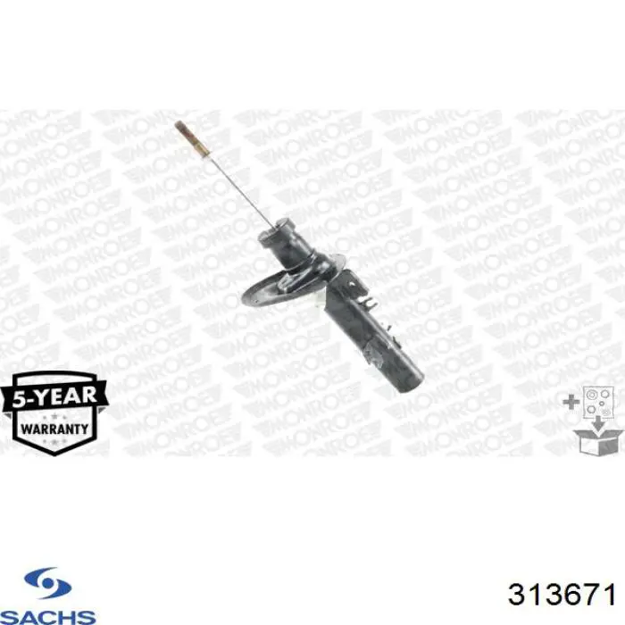 Амортизатор передньої підвіски, лівий Sachs 313671 ціна, від 54.49 USD
