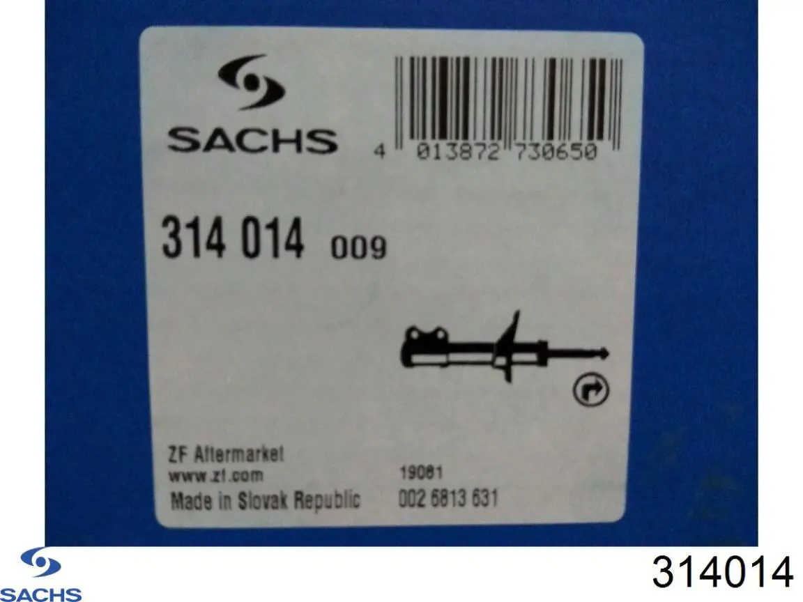 314014 Sachs амортизатор задній, правий
