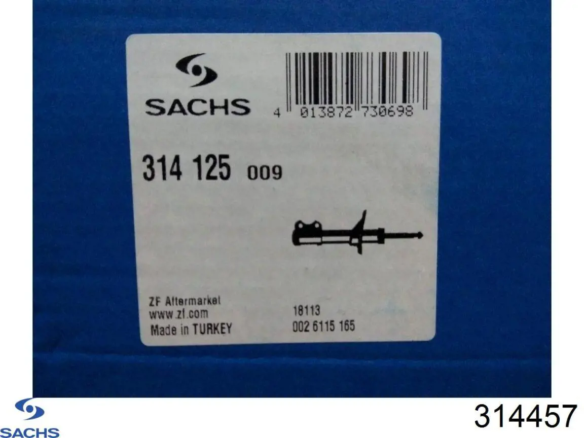 314457 Sachs амортизатор задній