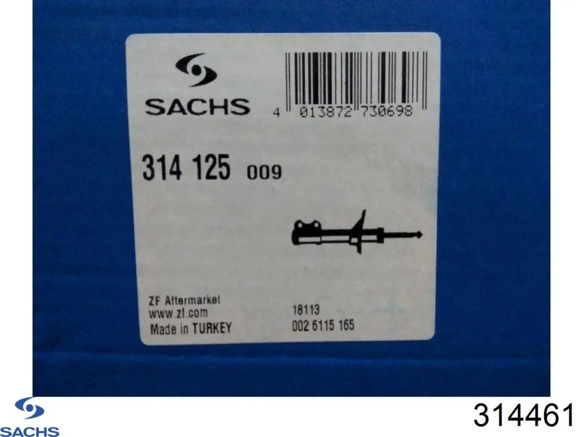 Амортизатор передньої підвіски, лівий Sachs 314461 ціна, від 92.67 USD