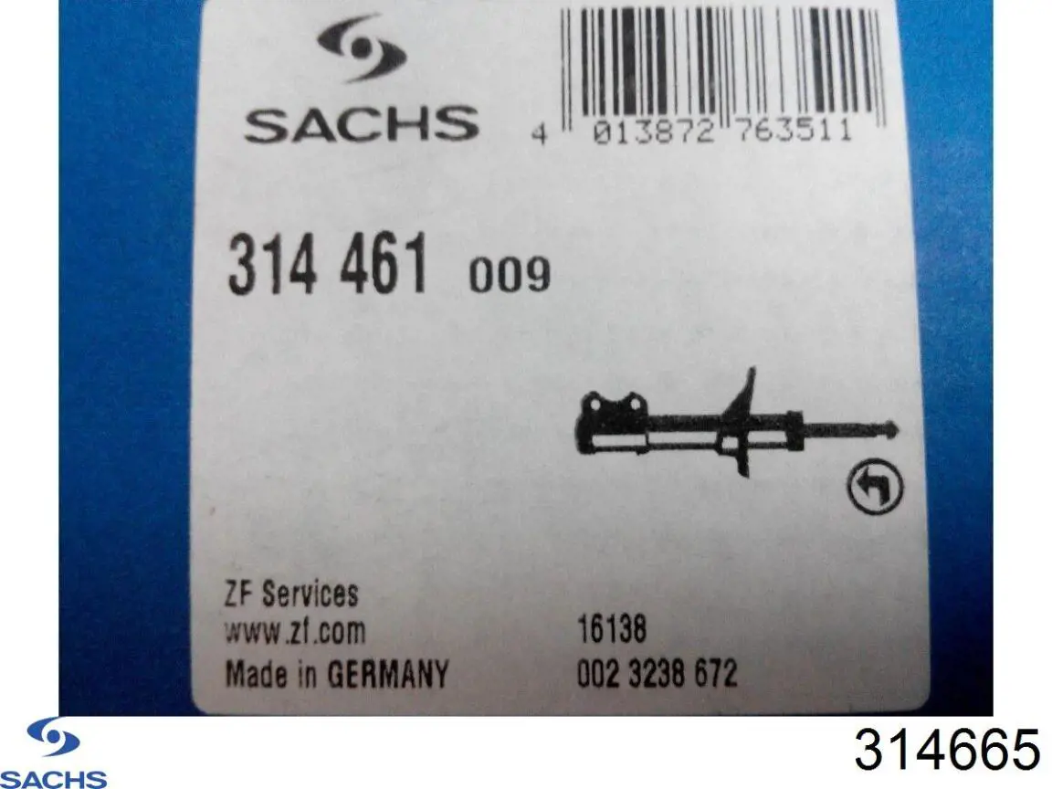 Амортизатор задній Sachs 314665 ціна, від 43.77 USD