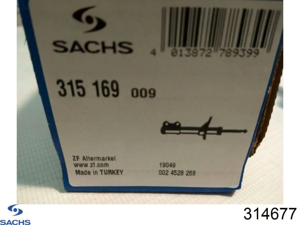 Амортизатора передній лівий 314677 Sachs
