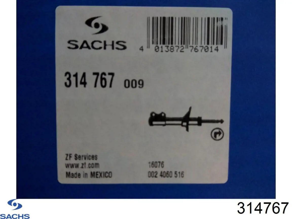 Амортизатор передній, правий Sachs 314767 ціна, від 78.47 USD