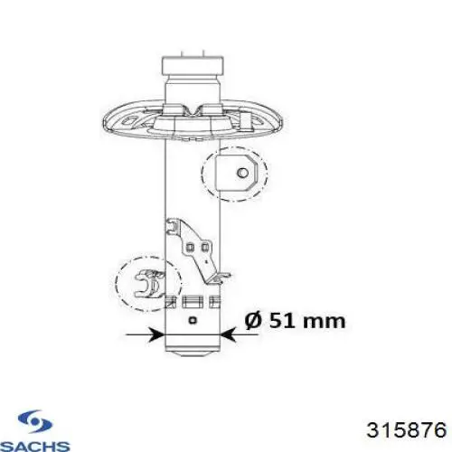 315876 Sachs Ліва передня стійка