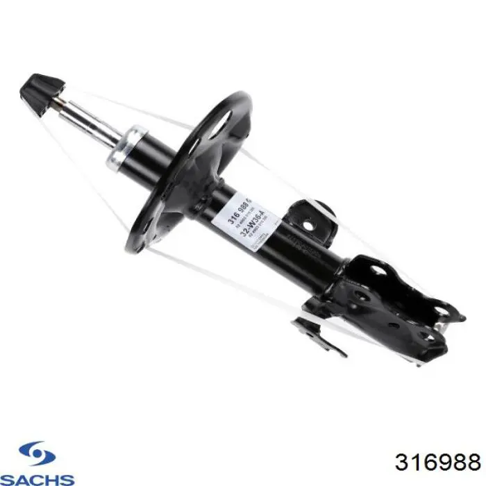 Амортизатор передній, правий Sachs 316988 ціна, від 89.13 USD