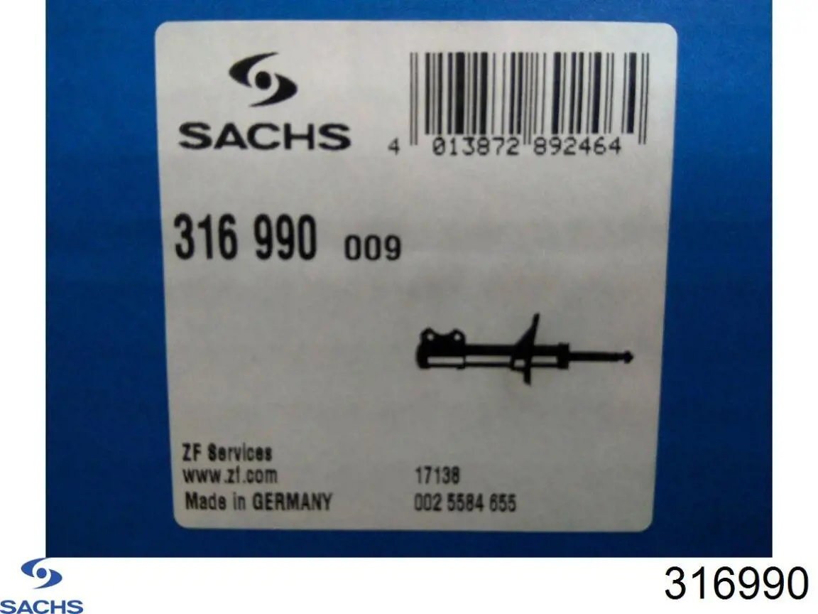 Купити 316990 Sachs Амортизатор передньої підвіски