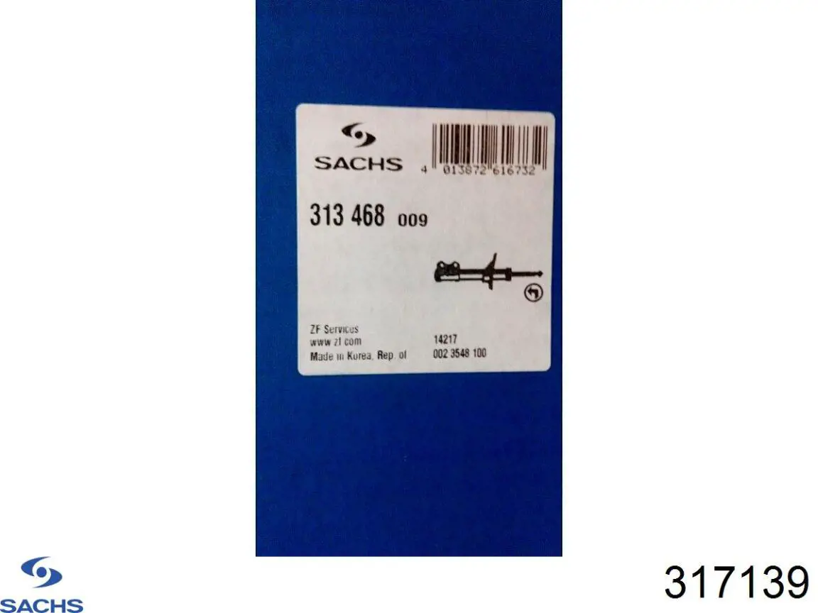 Амортизатор задній, лівий Sachs 317139 ціна, від 32.31 USD