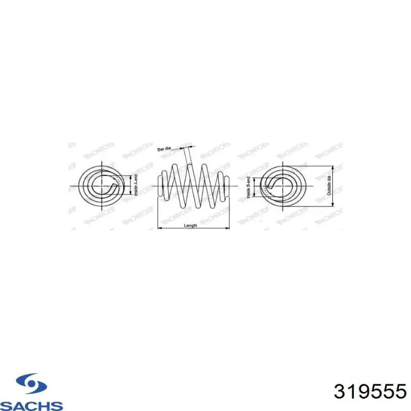 Купити 319555 Sachs Амортизатор передньої підвіски