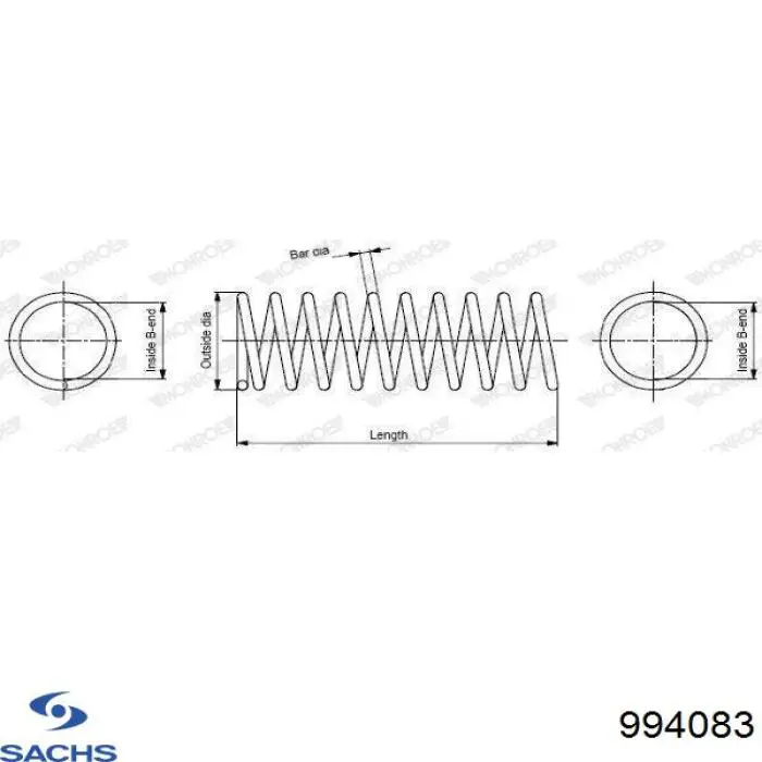 Пружина задня Sachs 994083 ціна, від 36.67 USD