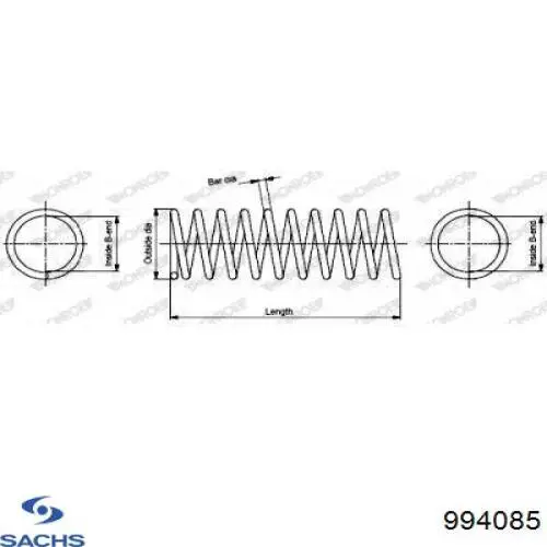 Пружина задня Sachs 994085 ціна, від 53.05 USD
