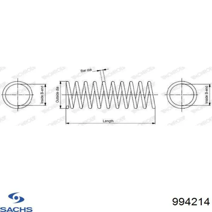 Пружина задня 994214 Sachs