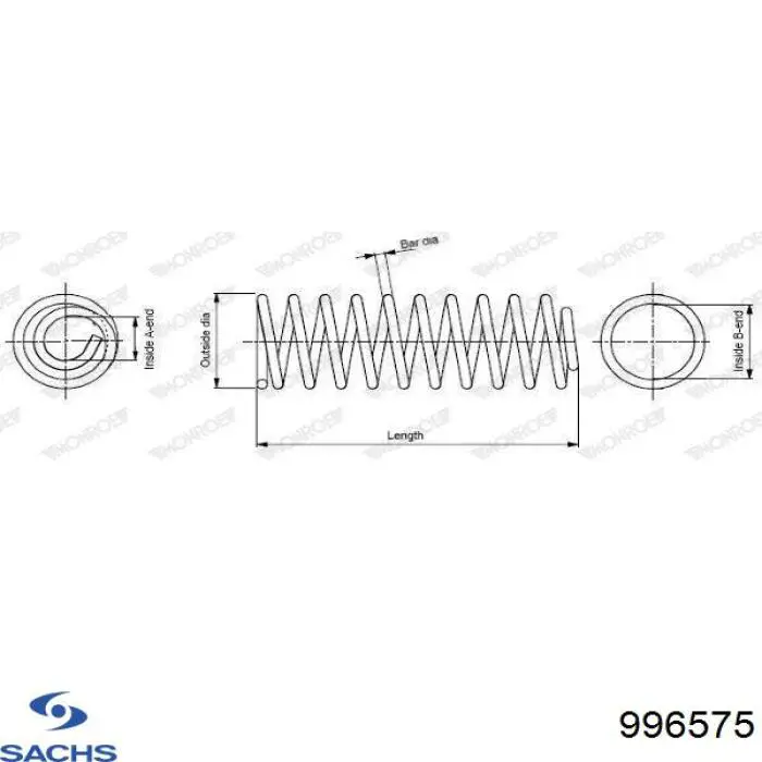 Купити 996575 Sachs Задні пружини
