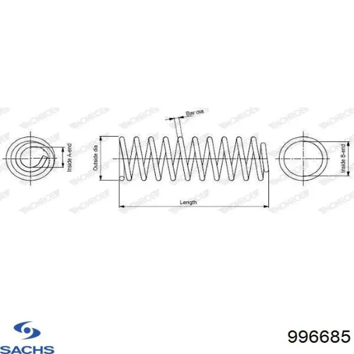Купити 996685 Sachs Задні пружини