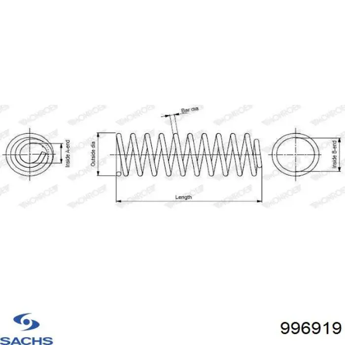 Купити 996919 Sachs Задні пружини