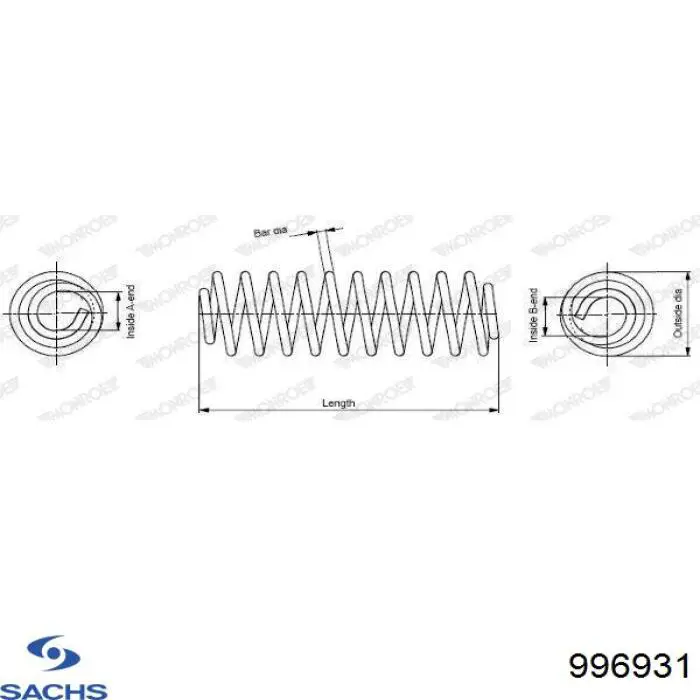 Купити 996931 Sachs Задні пружини