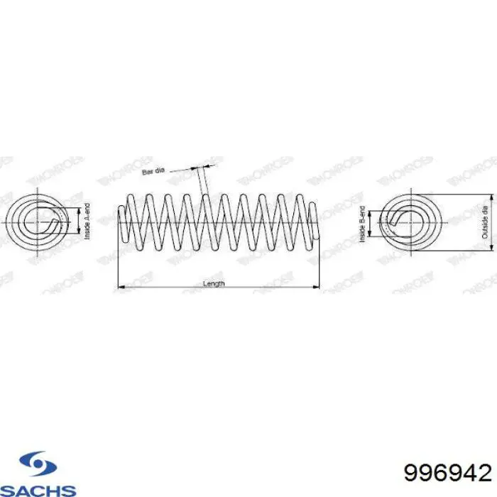 Пружина задня 996942 Sachs