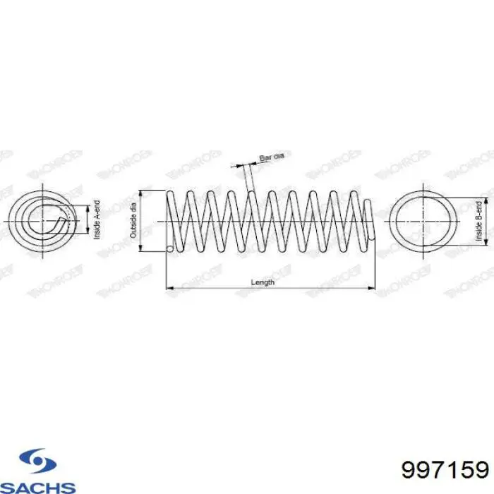 Пружина передня 997159 Sachs
