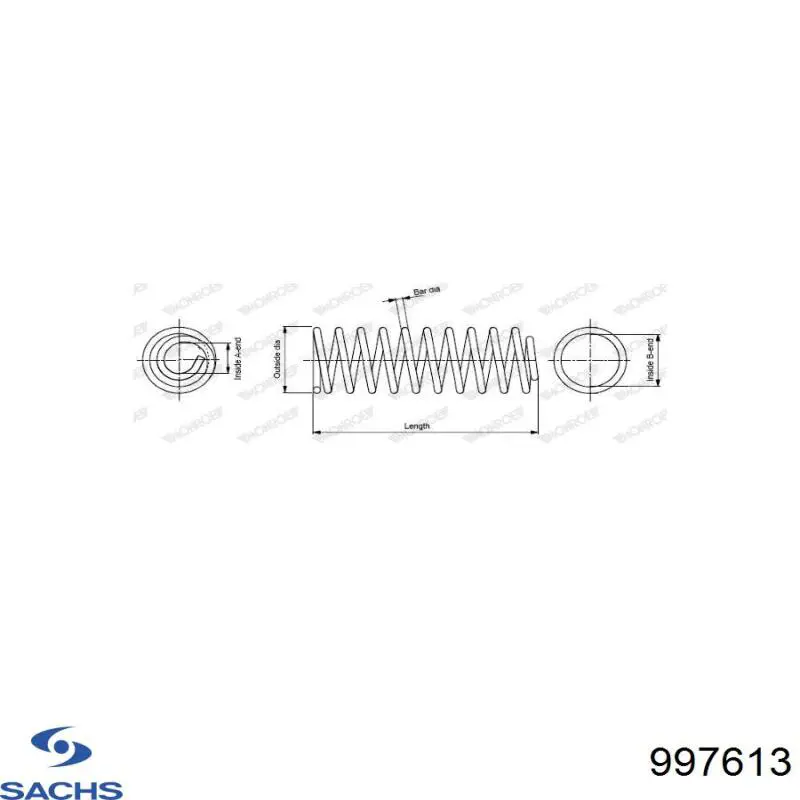 997613 Sachs Пружина амортизатора передняя