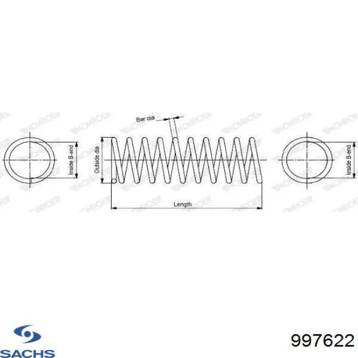 Пружина передньої підвіски Sachs 997622