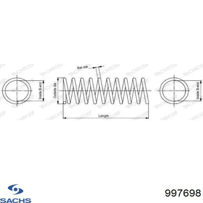 Пружина передня Sachs 997698 ціна, від 67.21 USD