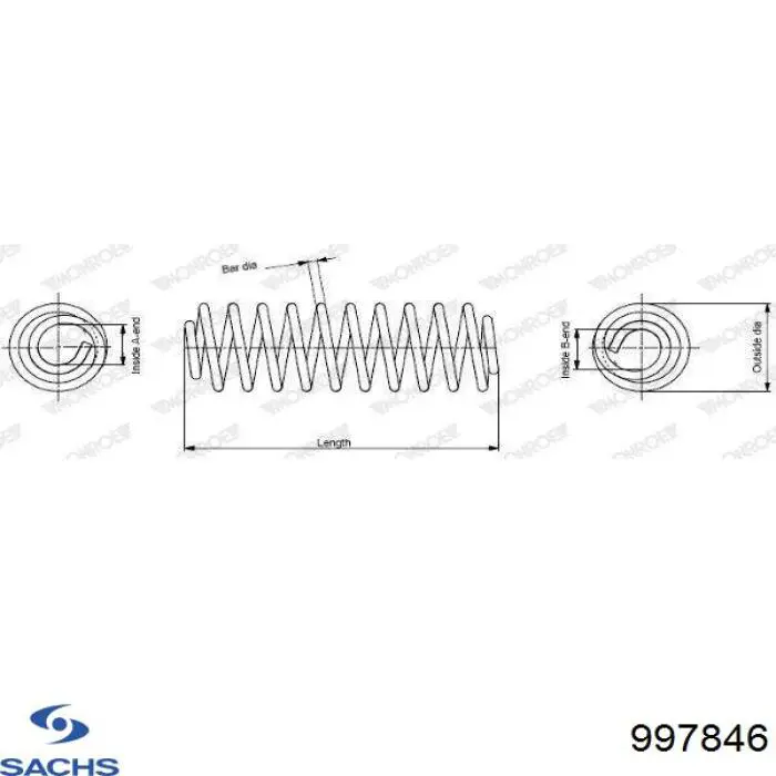 Пружина передня 997846 Sachs