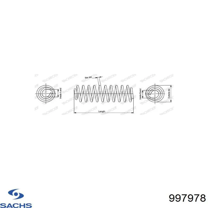 Пружина передня Sachs 997978 ціна, від 37.64 USD