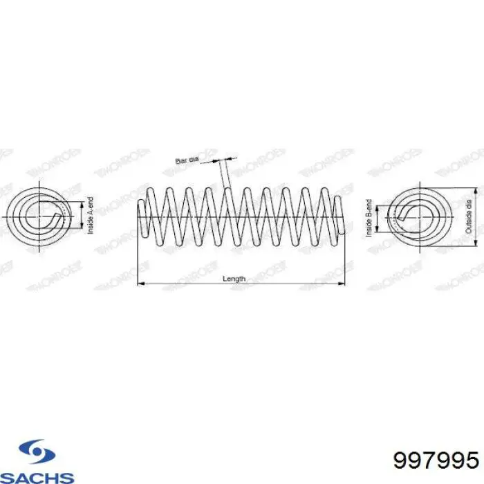 Пружина передня Sachs 997995 ціна, від 28.97 USD