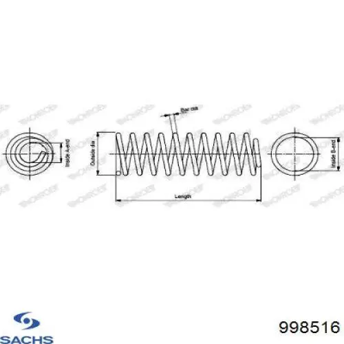 Пружина передня Sachs 998516 ціна, від 22.58 USD