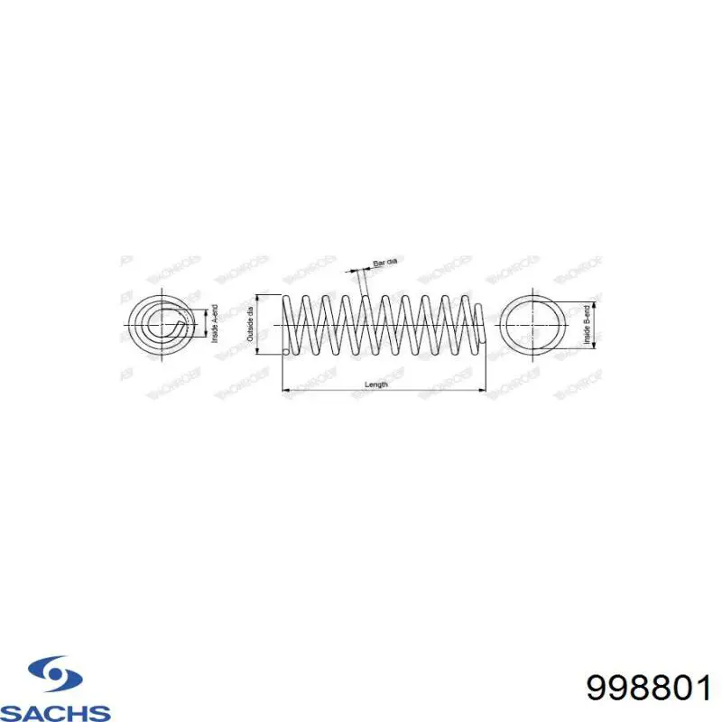 Пружина передня 998801 Sachs