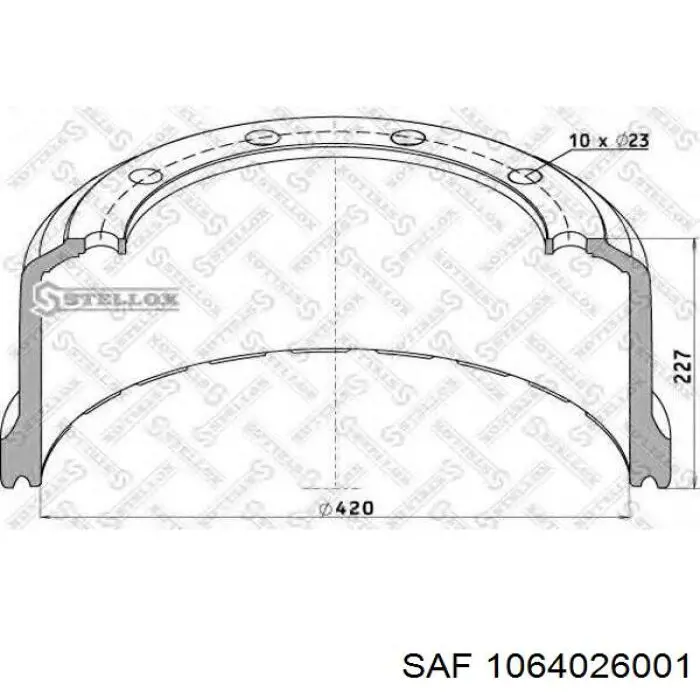Барабан гальмівний задній SAF 1064026001 ціна, від 139.93 USD