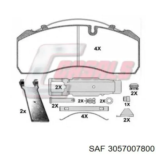 3057007800 SAF Передні гальмівні колодки
