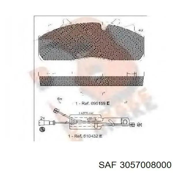 3057008000 SAF Передні гальмівні колодки