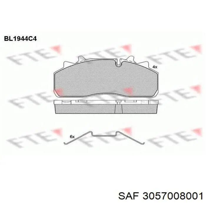 Колодки гальмівні передні, дискові 3057008001 SAF