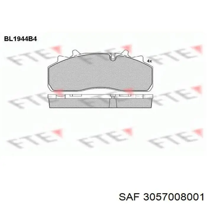 Купити 3057008001 SAF Колодки гальмівні передні, дискові