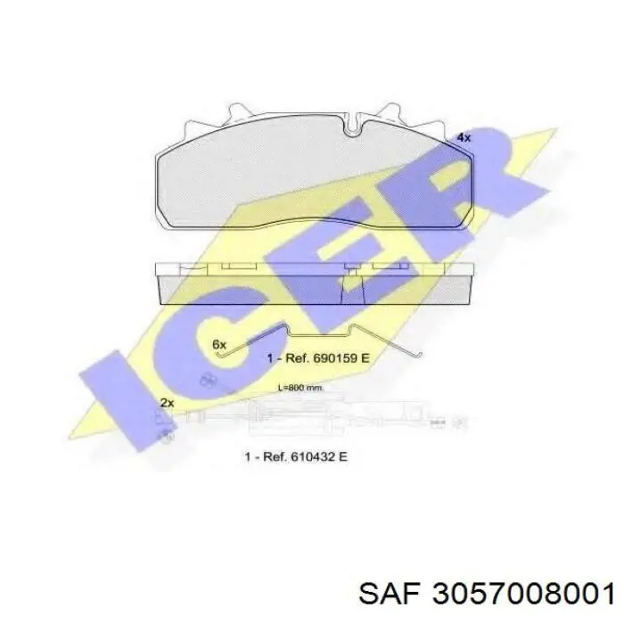 3057008001 SAF Передні гальмівні колодки
