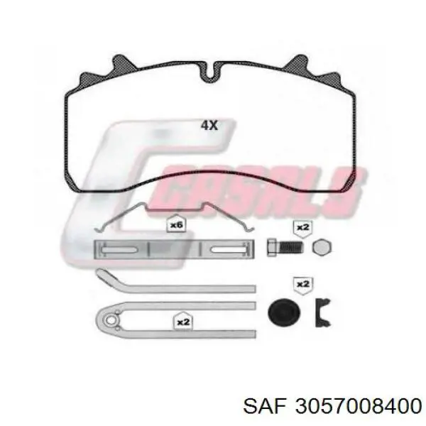 3057008400 SAF Колодки гальмівні задні, дискові