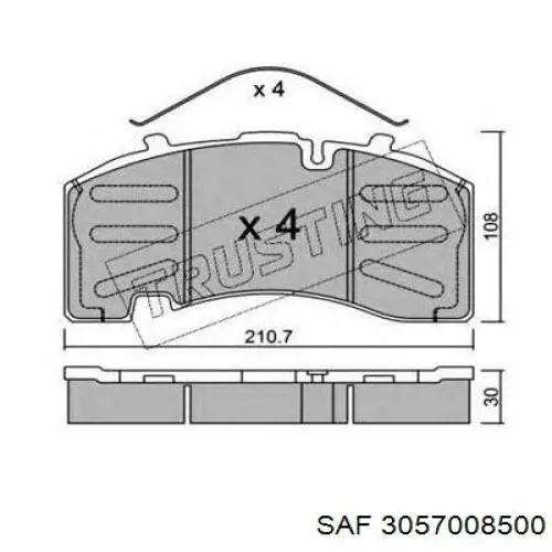 Купити 3057008500 SAF Задні колодки