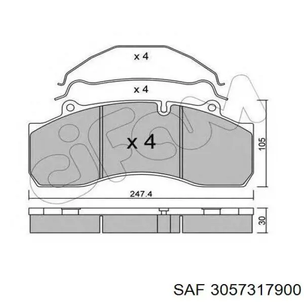 Задні гальмівні колодки SAF 3057317900 ціна, від 146.05 USD