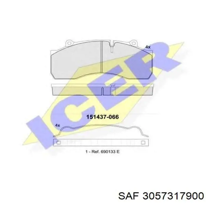 Задні гальмівні колодки 3057317900 SAF